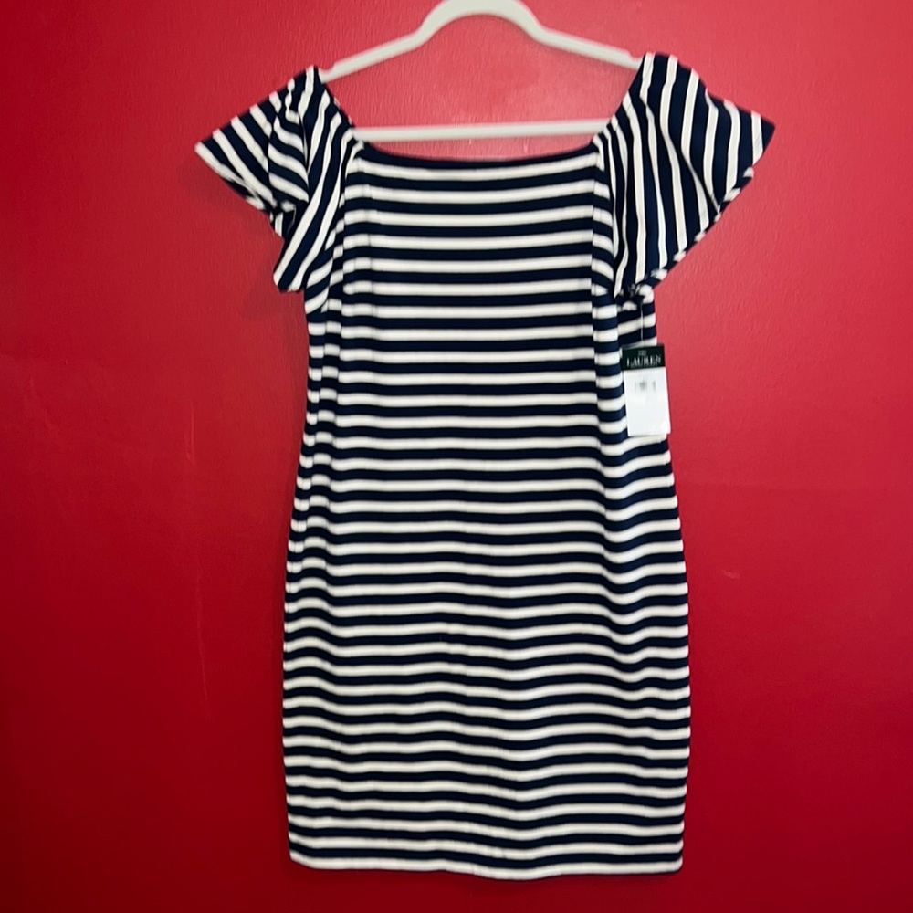 NWT Lauren Ralph Lauren Striped Shift Dress M